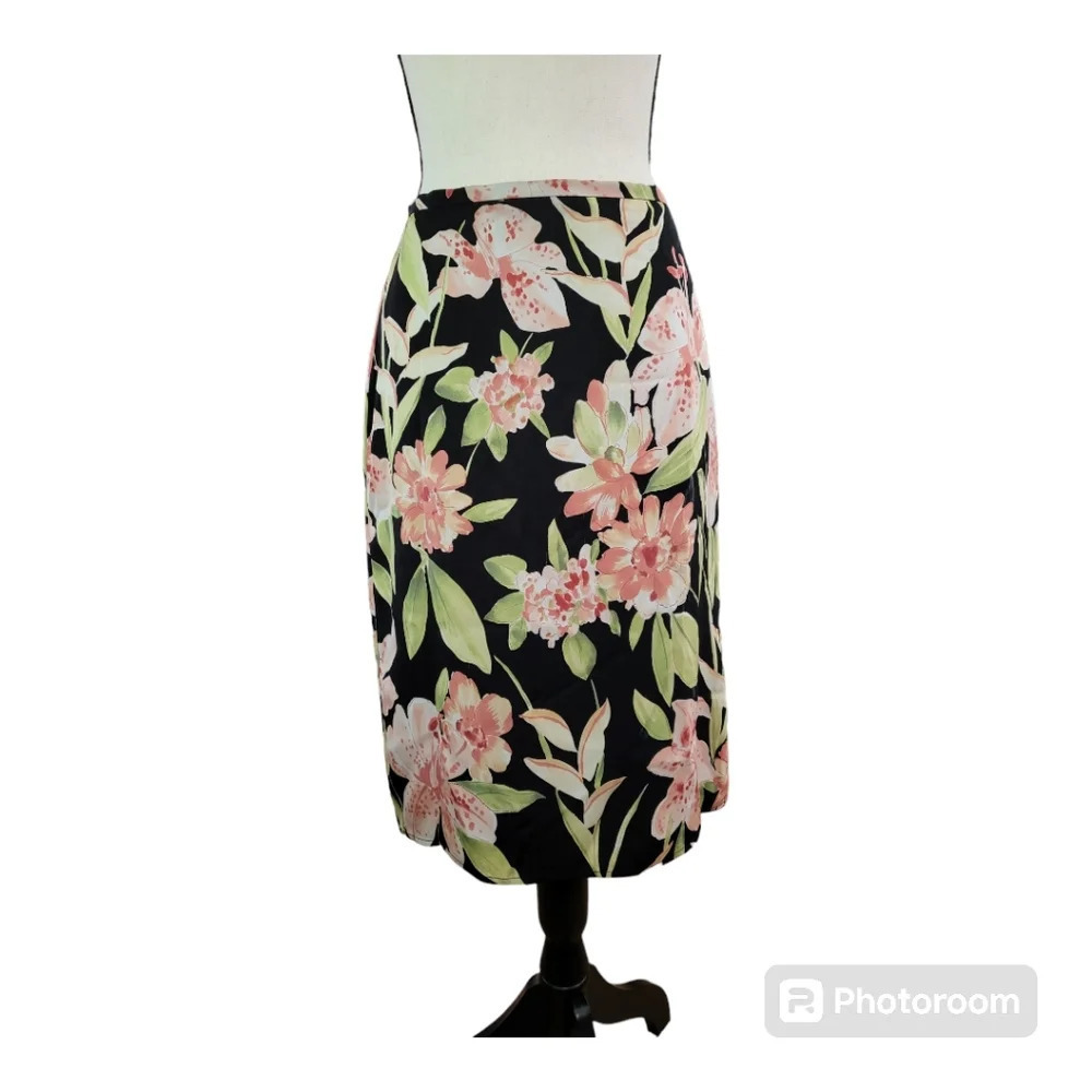 💕Tommy bahama  silk blend floral midi‎ skirt